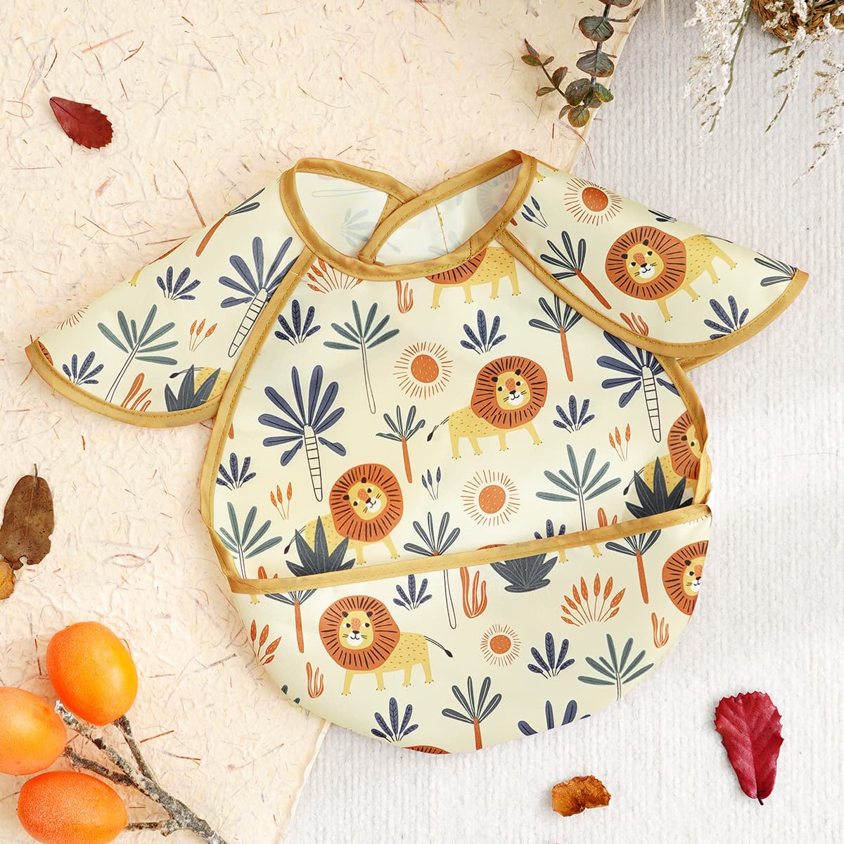 Baby Bib Eating Smock for Children, Four Seasons Waterproof Feeding Bib, Spring and Autumn Oil-Proof and Stain-Proof Bib, 3D Design