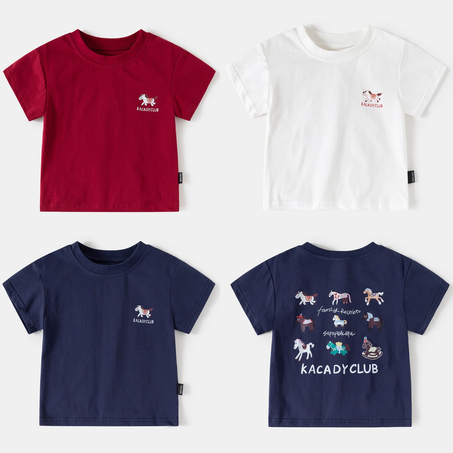 Children's 2026 New Summer Short Sleeve Zodiac Horse Year T-Shirt Cartoon Loose Half Sleeve Top Trendy