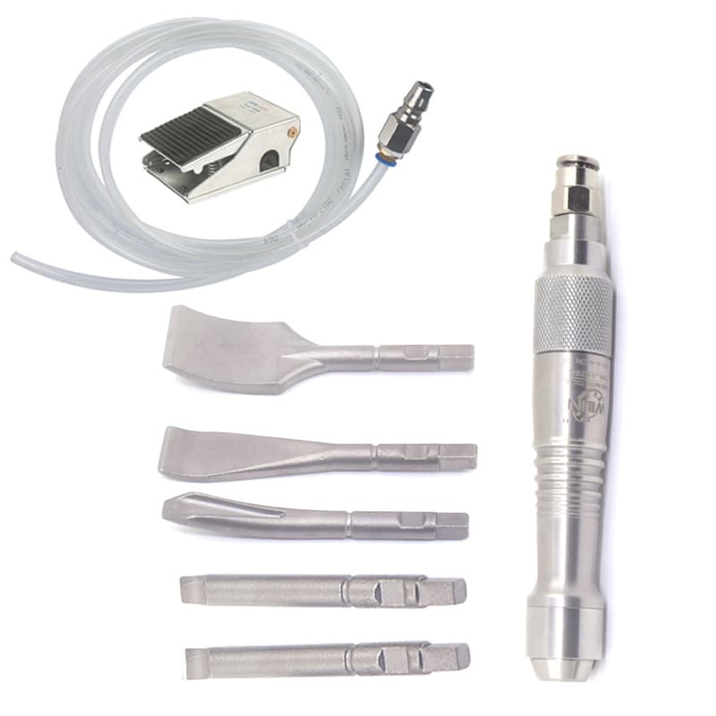 Pneumatic Air Shovel Chisel Sculpting Prying Oyster Shell 5 Chisels Micro Air Flow Chipper with Foot Switch