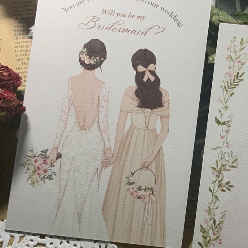 Wedding portrait illustrations, wedding invitations, greeting cards, sisters, bridesmaids, groomsmen, invitation cards, souvenirs, thank you cards.