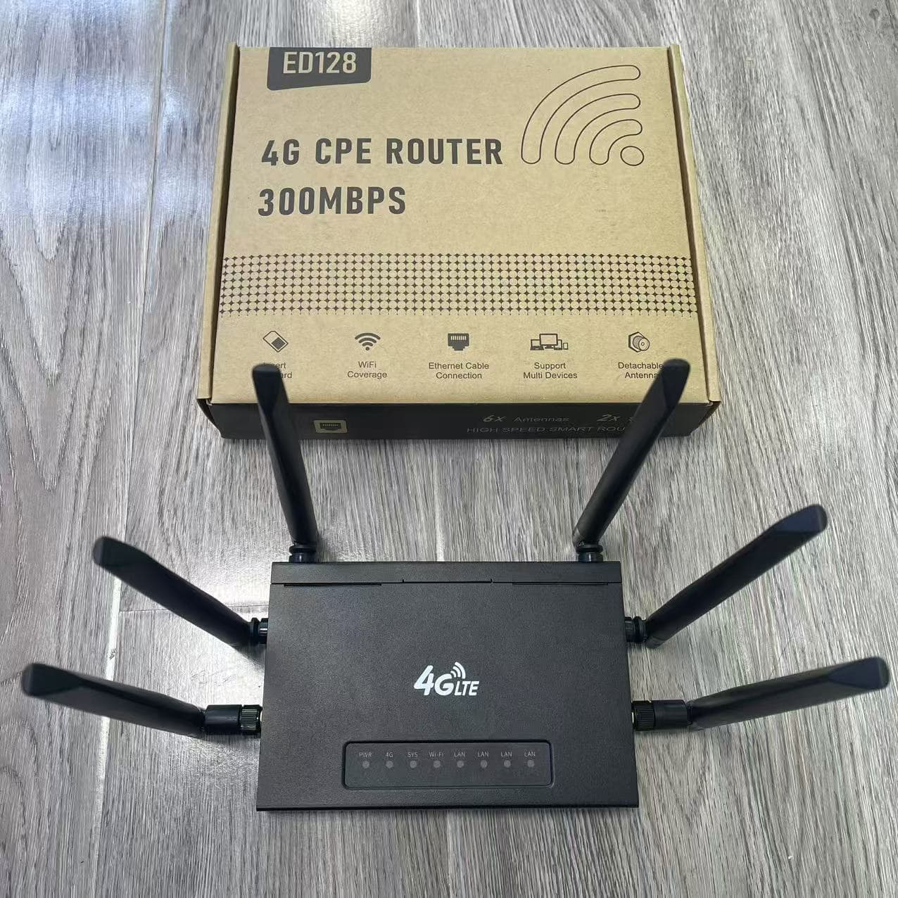 ED128 LTE 4G CPE Router with Type C Port, 2x 4G SMA Ports, Removable Antennas