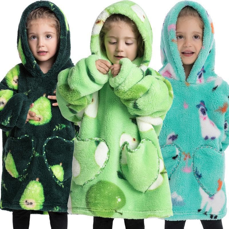 Blanket Hoodie Sweatshirt Oversized Pullover Sweatshirt Original Design Loose Fit 3D Print Mid-Length Style