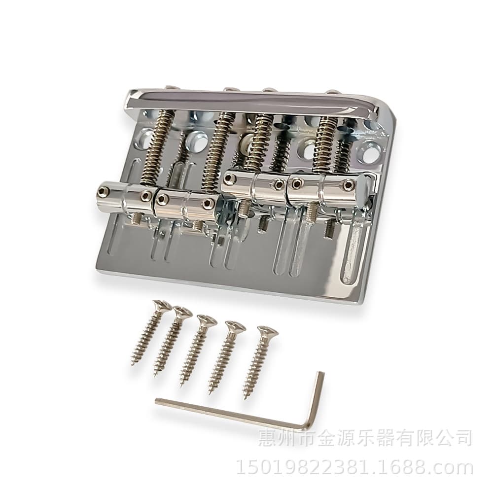 Guitar Parts Tailpiece 4-String Electric Bass Bridge Zinc Alloy Bass Bridge 80*53mm Chrome