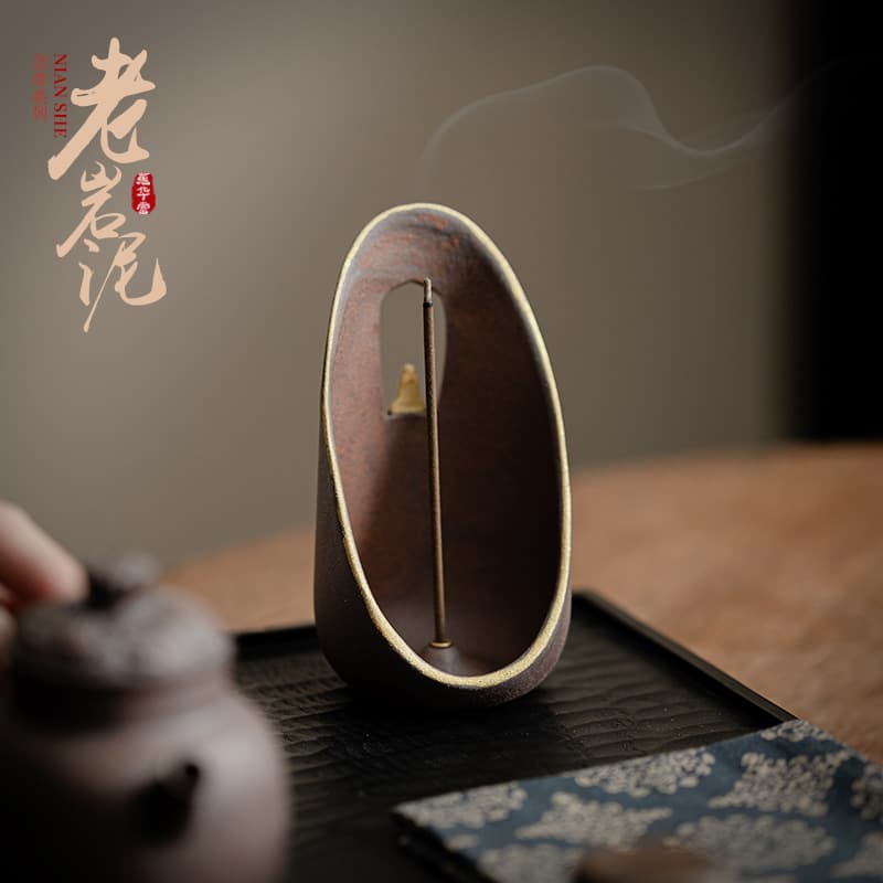 Pu Ying Creative Ceramic Incense Stick Holder, Indoor Study Incense Burner, Kung Fu Tea Ceremony Accessory, Decorative Aromatherapy Burner