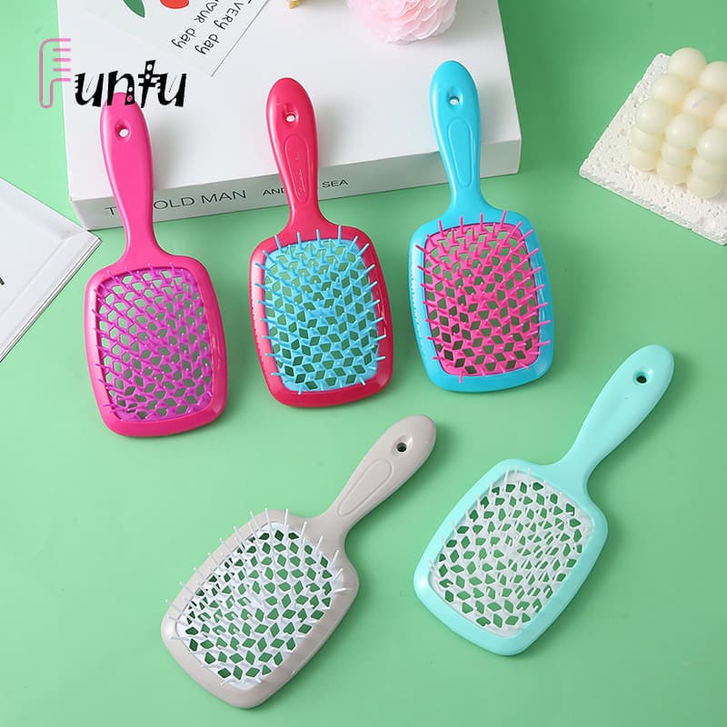 Hollow Grid Detangling Hairbrush, Cross-Border Hot Selling, Hair Styling and Care, Home Use Comb with Logo, Hollow Design