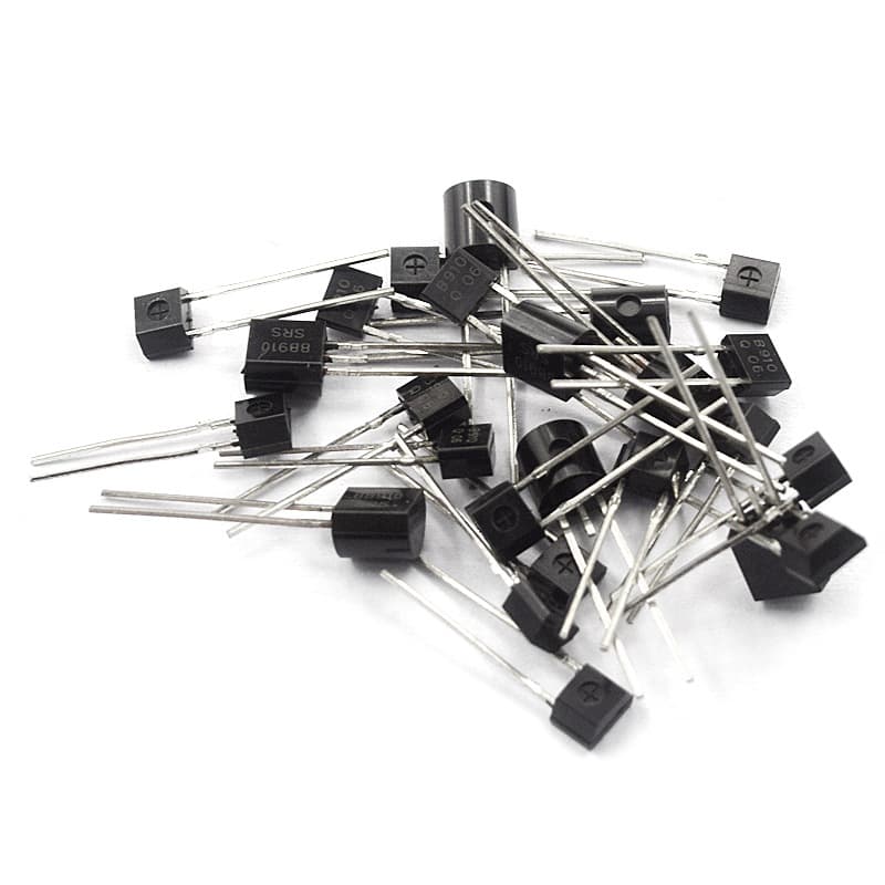 Varactor diode BB910, marked 910, 2~20pF, TO92 package, 10 pieces.