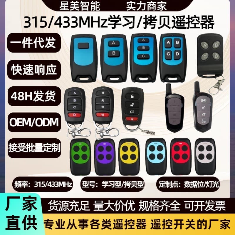 315/433MHz Copy Wireless Remote Control EV1527 Learning Type for Rolling Gate Barrier