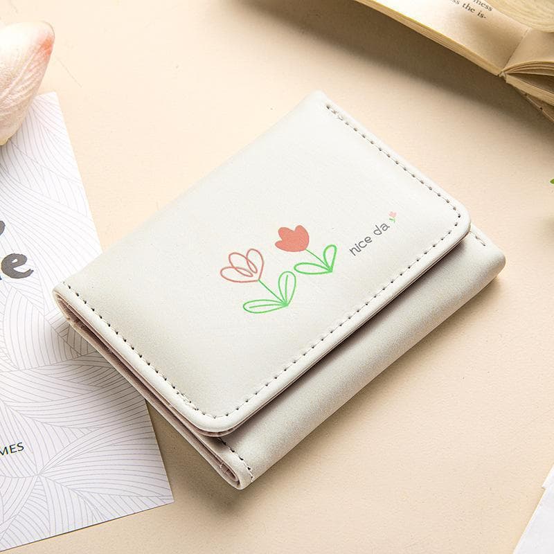 New Trendy Best-Selling Wallet, Compact with Large Capacity, Tri-Fold Women's Cute Cartoon Small Coin Purse, Student Short Wallet