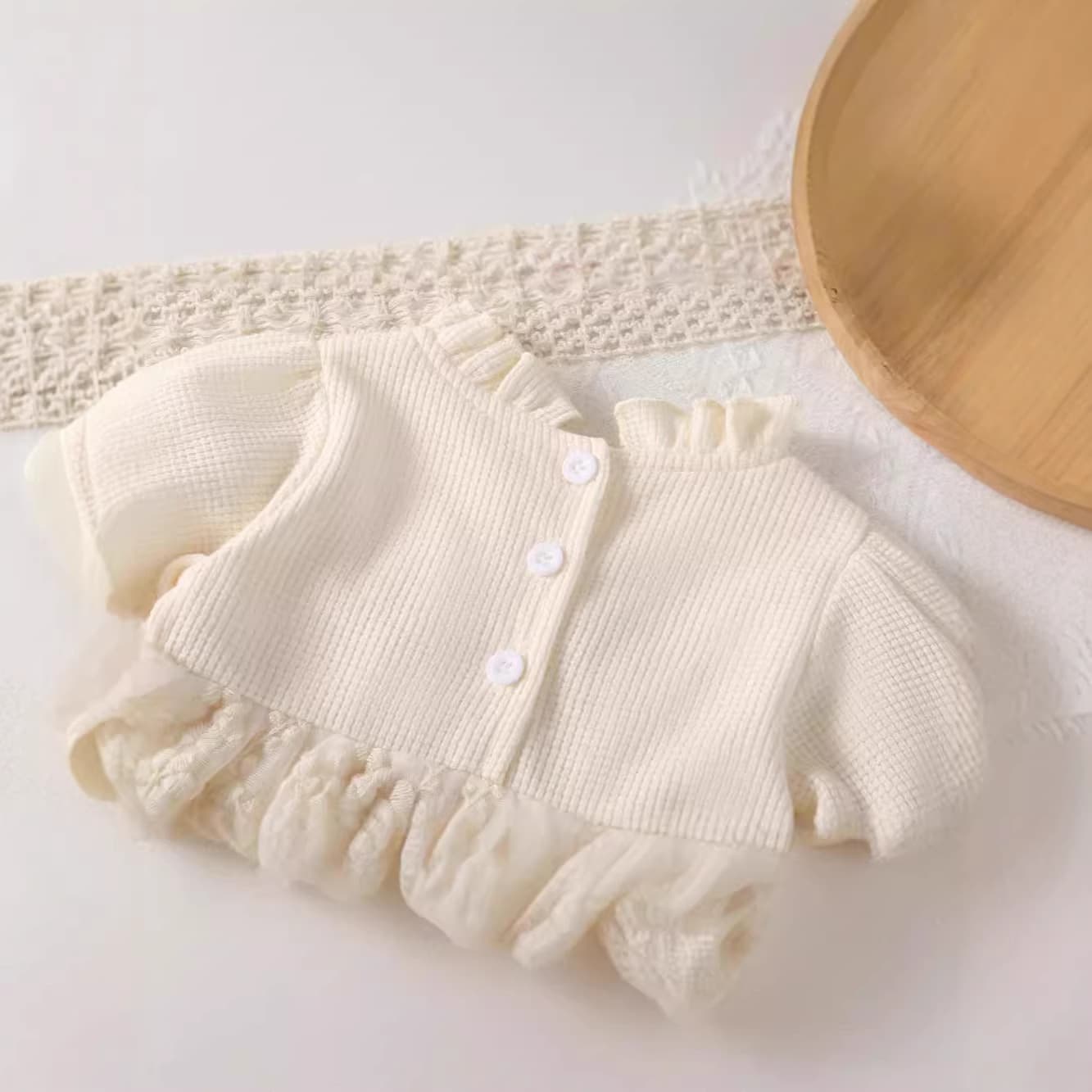 Baby Spring Lace Tulle Dress Newborn Girls 100 Days Birthday Party Romper Princess Bodysuit Jumpsuit