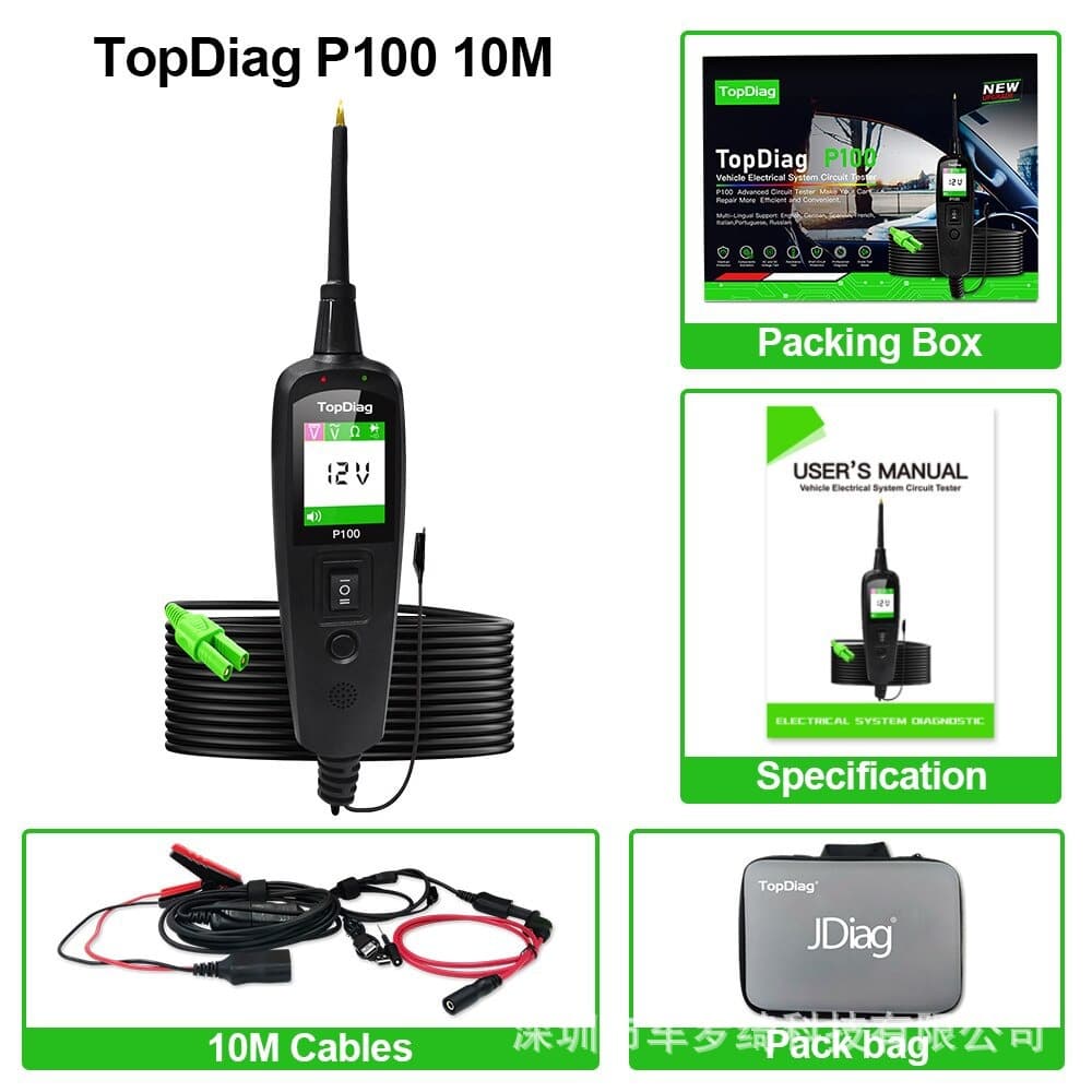 JDiag P100 Automotive/Truck Circuit Tester Battery Analyzer Electrical System Fault Diagnostic Tool