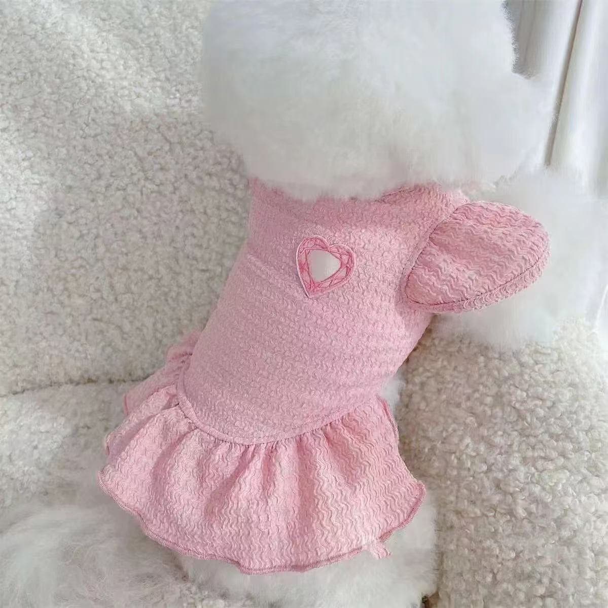Spring Summer Autumn Cute Princess Dress Small Dog Clothes Teddy Bichon Poodle Casual Dress Pet Puppy Cat Clothing