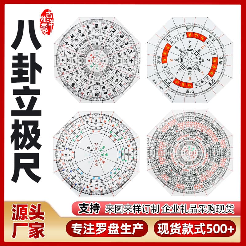 In-Stock Wholesale Li Ji Ruler Transparent Compass Luogeng Eight Mansions Wenchang Position Layout Orientation Magnetic Xuan Kong