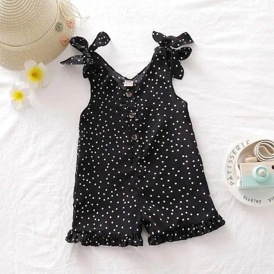Girls summer clothes new chiffon jumpsuit for small and medium-sized children fashion polka dot sling baby girl loose shorts 1-7 years old