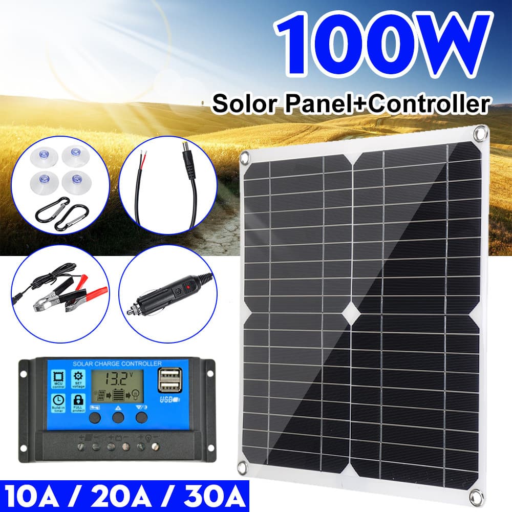 25W Solar Panel Dual USB 18V/5V Photovoltaic System with Controller