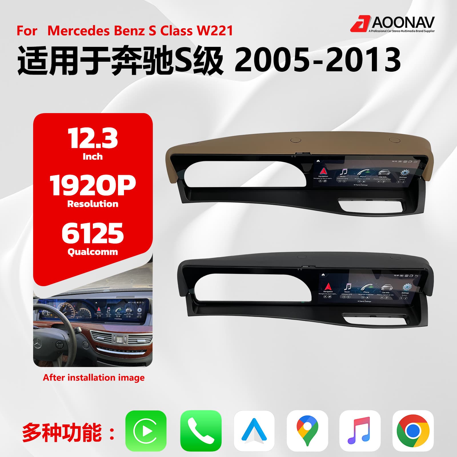 For Mercedes-Benz S-Class W221 2005-2013 Car Modification Multimedia Stereo GPS Radio