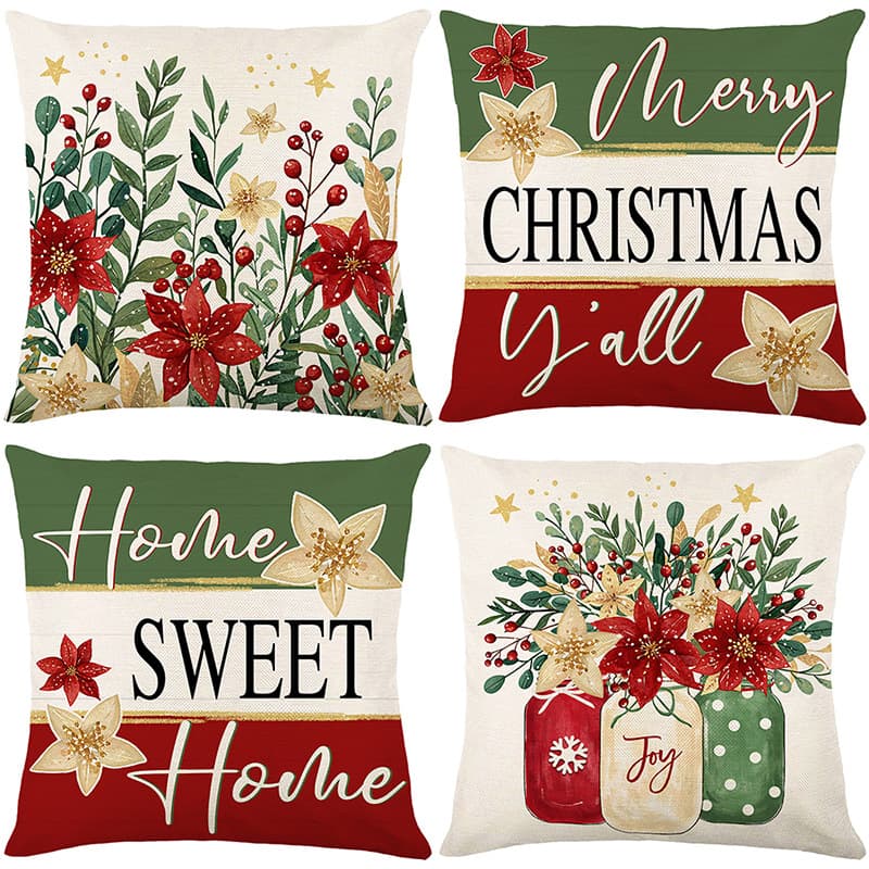 Premium Christmas Throw Pillow Cover Without Insert, Polyester Bed Head Cushion, Amazon New Product Sofa Cushion Wholesale