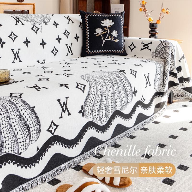 High-End Sofa Cover, All-Season Chenille, Nordic Style, Full-Wrap Sofa Slipcover, Anti-Slip, Full-Cover Dust-Proof Blanket