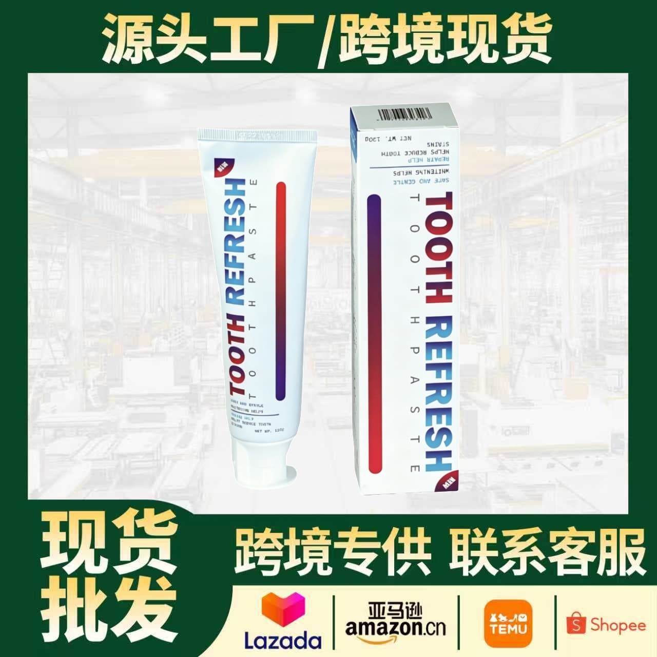 Cross-Border Bestseller TOOTH REFRSH Toothpaste - Fresh Breath, Removes Stains, Eliminates Bad Breath, Oral Care