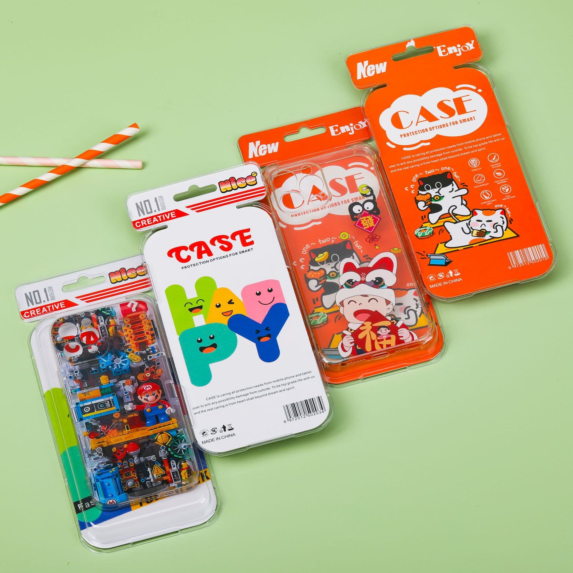 New blister cardboard mobile phone case packaging Cartoon style Apple mobile phone protective case packaging ready for wholesale