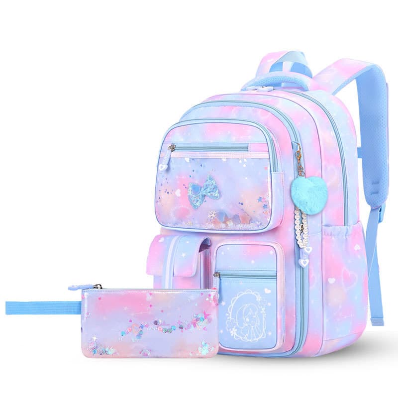 Backpack for Girls Grades 1-6, Ultra-Light Load-Reducing Spine-Protecting School Bag, Lightweight for First Grade
