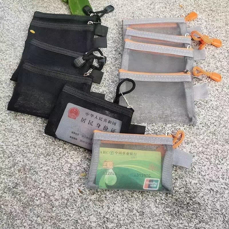 [Cross-border Exclusive] Transparent Storage Nylon Mesh Zipper Bag, Zipper Pouch, Bank Card Organizer, Coin Change Purse