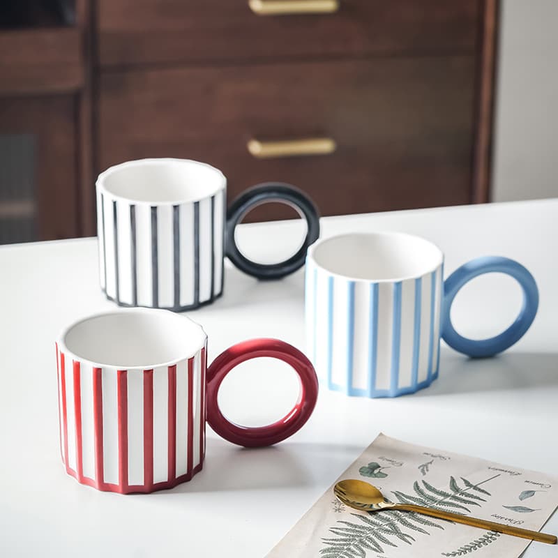 ins artistic cute office gift ceramic water cup creative souvenir pair coffee cup mug