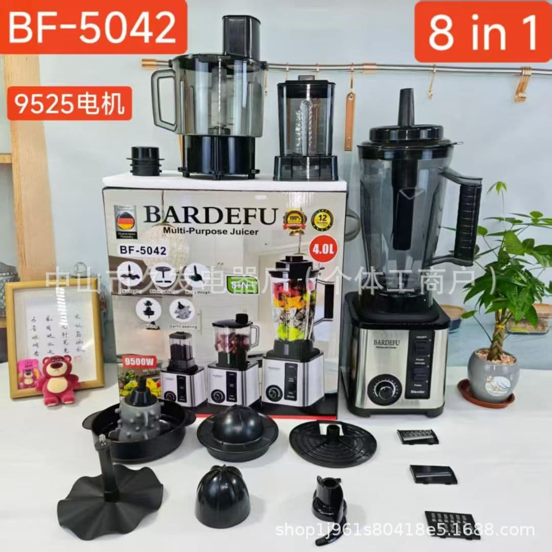4L 8-in-1 Blender Cross-Border North America and Europe Stainless Steel Large-Capacity Metal Blender Meat Grinder Juicer