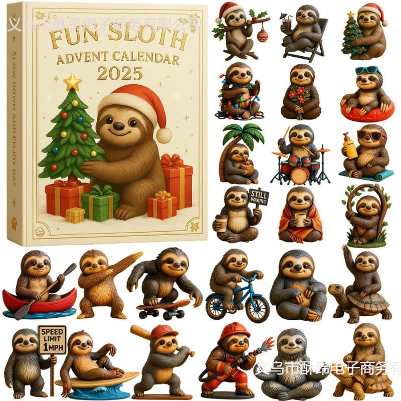 New Cross-Border Christmas Blind Box Creative Monkey Christmas Color Box Packaging Acrylic Cartoon Dog Pendant