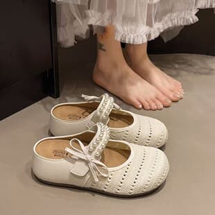 Roman Style Birkenstock Sandals Women 2025 New Pearl Toe Cover Ultra Soft Sole Non-Slip Anti-Odor Lazy One-Step Shoes