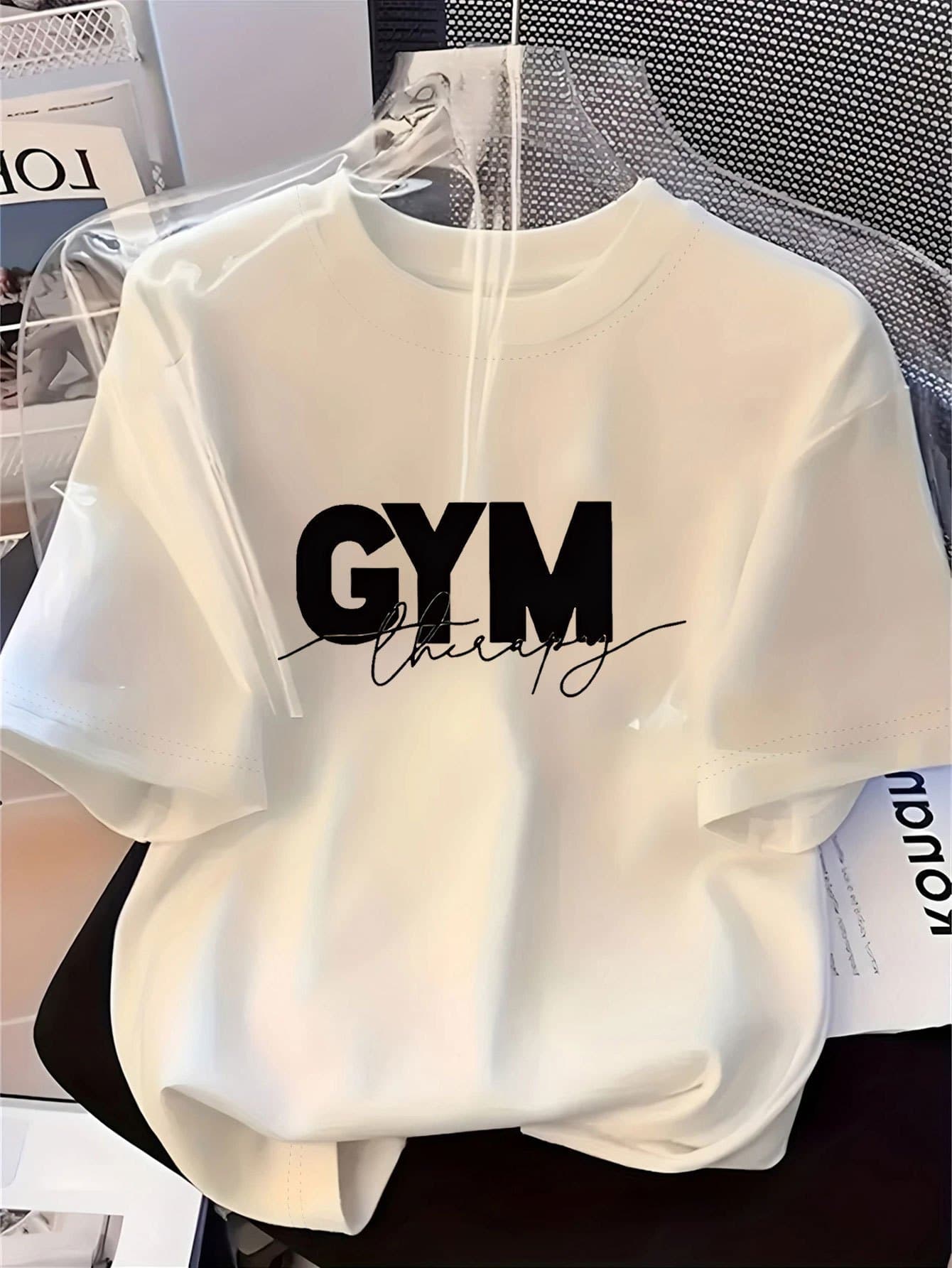 Women's Bright Pink GYM & Chill Print T-Shirt