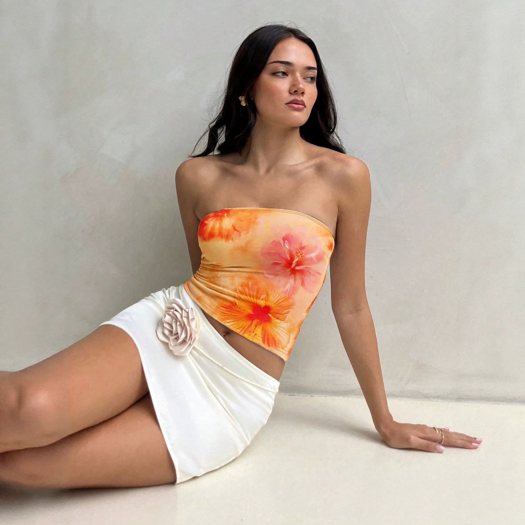 Sexy 3D Printed Fitted Sleeveless Crop Top for Women, European and American Style, Slightly Stretchy