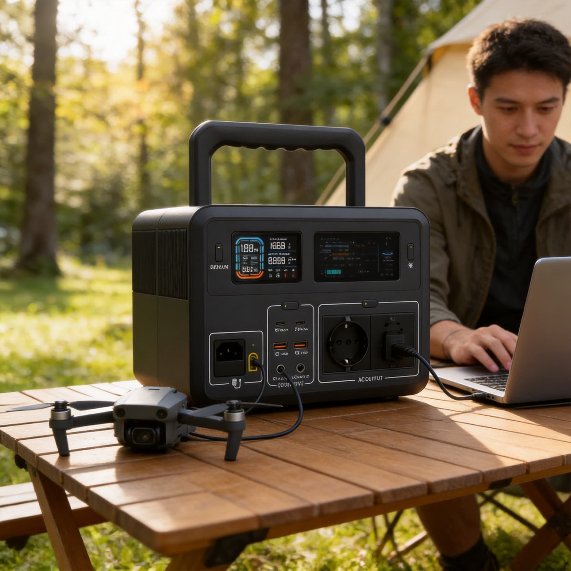 Outdoor Portable Power Station 700W Large Capacity Energy Storage for Camping, Street Vending, Home Emergency Power Supply