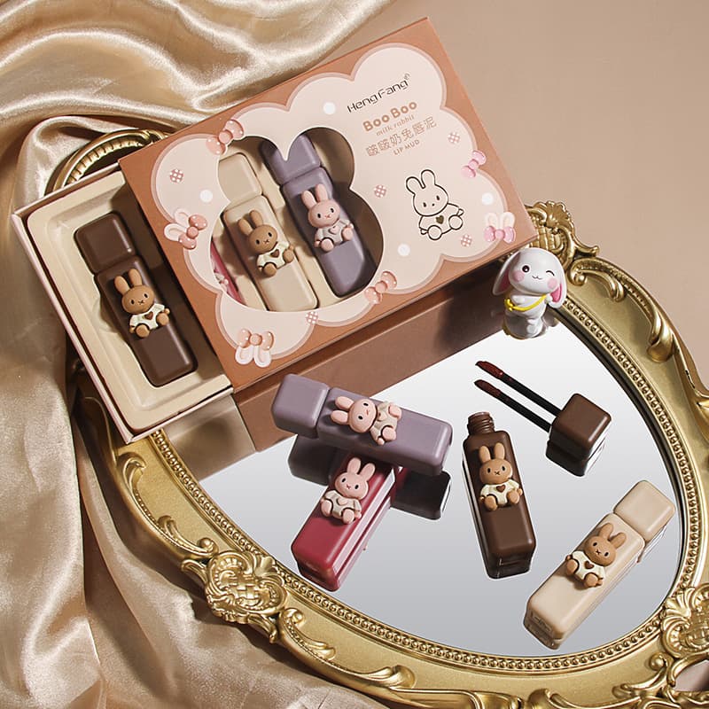 HengFang Hengfang Bobo Milk Rabbit Lip Mud Velvet Matte Liquid Lipstick Set Student Affordable Cosmetics H7093