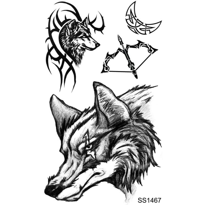 New Cross-Border Animal Head Tattoo Sticker Waterproof Realistic Hand Back Neck Tattoo TEMU Europe America Tattoo
