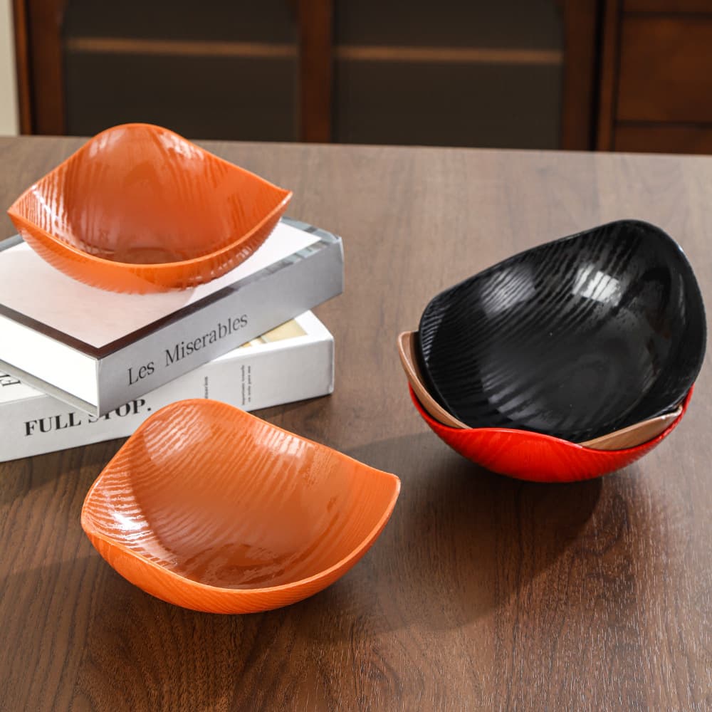 2025 New High-Aesthetic Candy Tray for Living Room Home Use Snack Dried Fruit Serving Tray Wood-Look Irregular Fruit Plate
