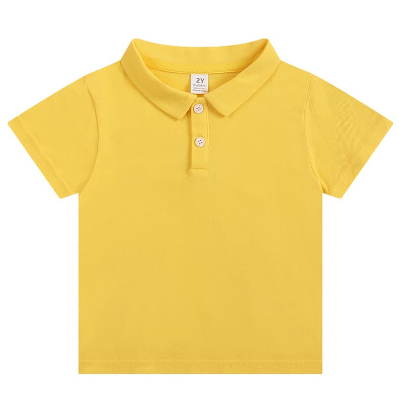 2026 New Arrival Kids Summer Cotton Solid Short Sleeve T-Shirt for Boys and Girls, Solid Color Class Uniform Polo Shirt T-Shirt