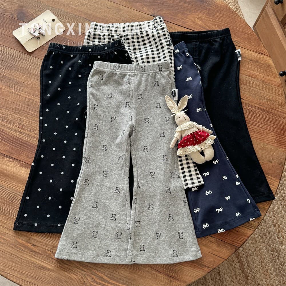 Tongxingyuan Baby New Cute Printed Pants Autumn Long Pants Girls Flared Trousers Spring and Autumn Casual Pants Trendy