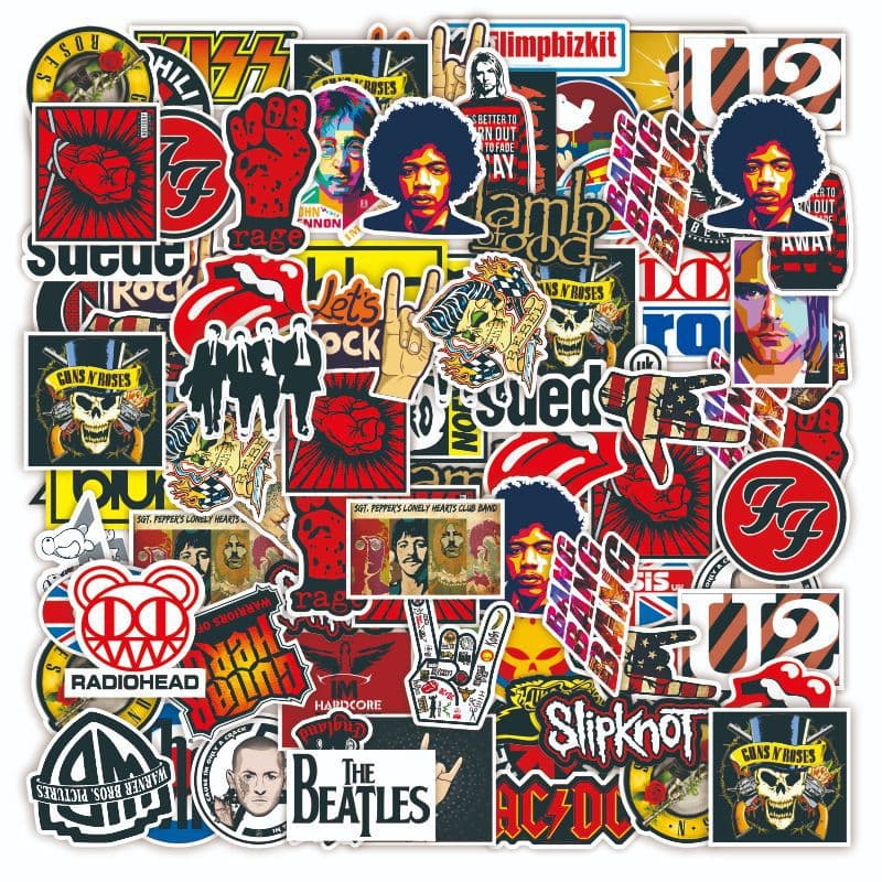 European and American Luggage Stickers, Band Rock Beatles Graffiti for Cars, Bikes, Computers, and Fridges