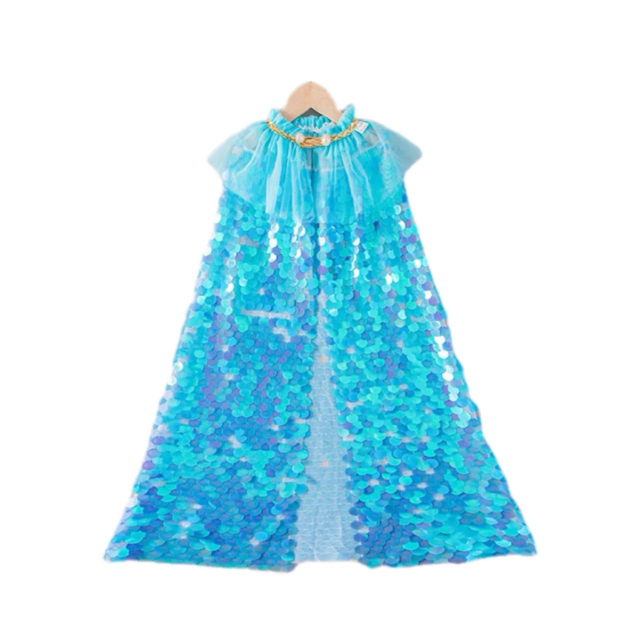 Sequin Princess Cape for Girls, Mesh Collar Cloak, Birthday Cape for Toddlers and Children, Performance Shawl, Baby