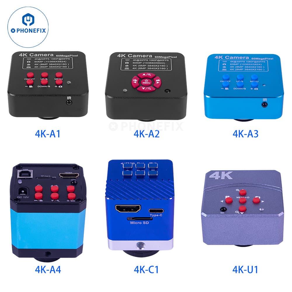4K industrial camera 60 million pixels 1/2.3 zoom recording function, supports TF memory card, software measurement crosshair.