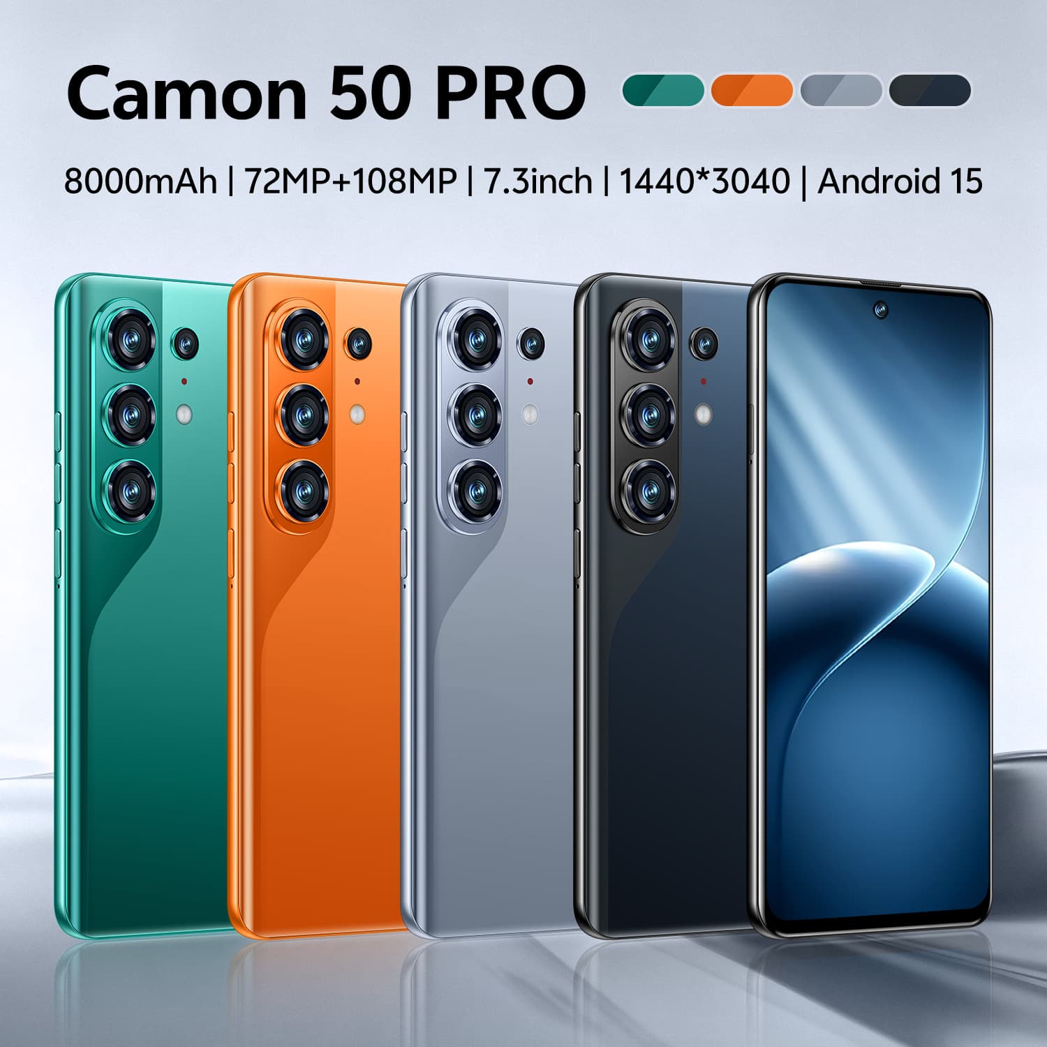 New Cross-Border Phone Camon50 Pro Punch-Hole Large Screen Android Foreign Trade Hot Selling Smartphone in Stock for Dropshipping