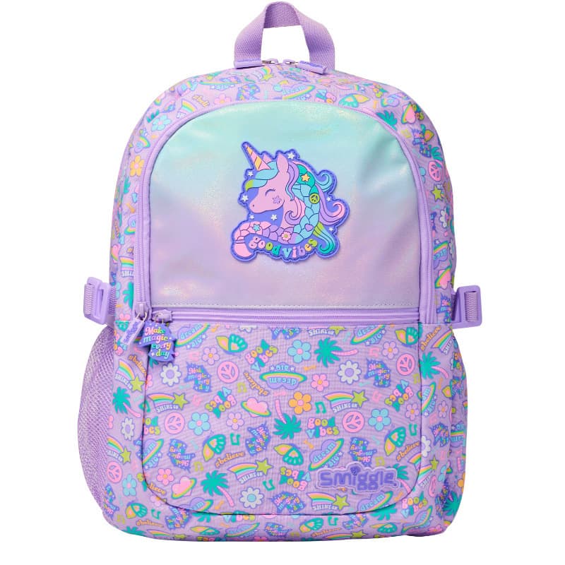 Australian Smiggle Backpack for Primary School Students, Large Capacity Children's Backpack with Coconut Tree and Unicorn Set Series