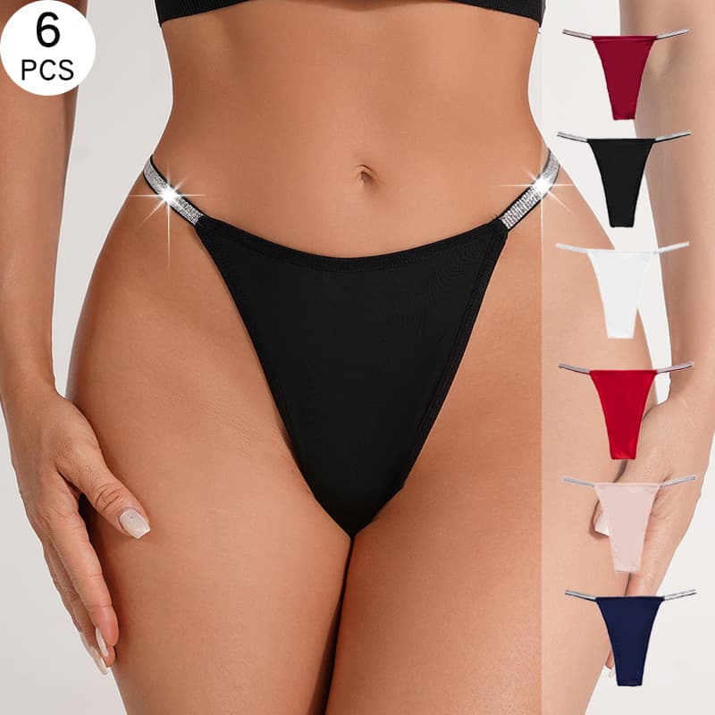 European and American Thong Women's Thin Strap Sexy Style Ultra-thin Silver Ribbon Comfortable Panties In Stock