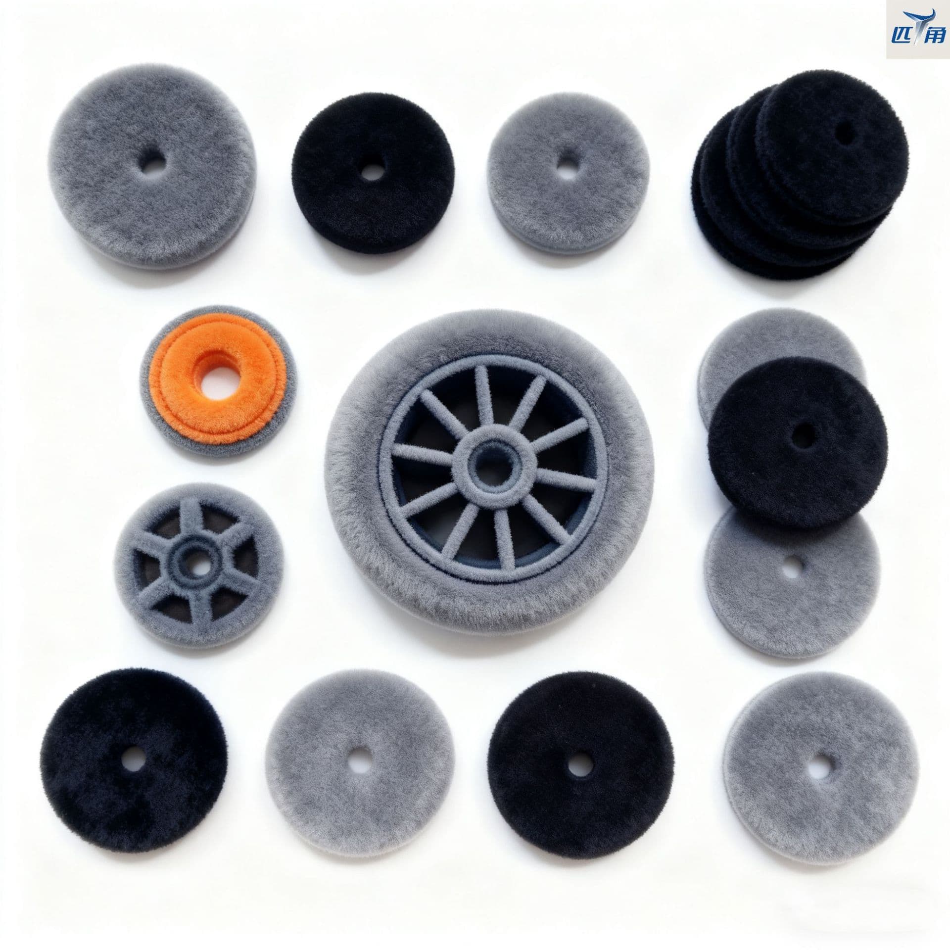 Flocked wheels for floor scrubbers, flocked wheels for vacuum cleaners, flocked wheels for mops, and quiet operation.