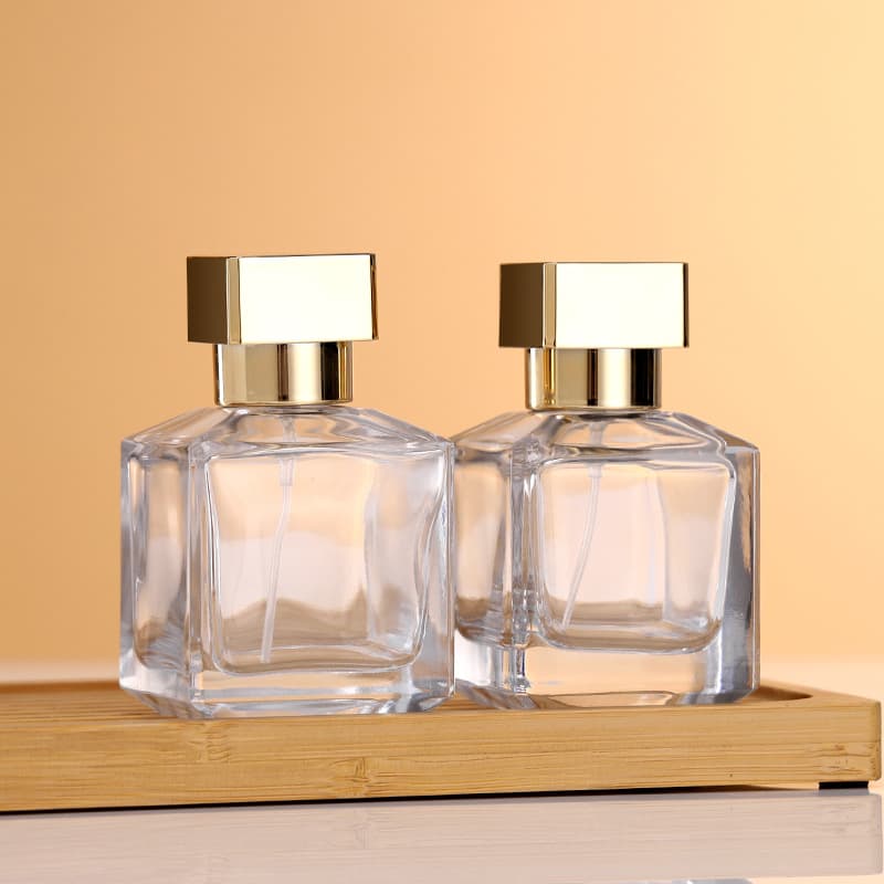 50ml 70ml 100ml Glass Perfume Bottle Spray Bottle Press Spray Perfume Vial Wholesale Transparent Green Cap Gold Silver Black Cap