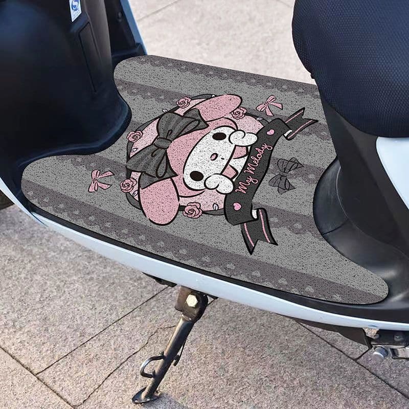Thickened silk loop foot mat for electric vehicles, universal waterproof foot mat for electric scooters, freely cut cartoon anti-slip and dustproof mat