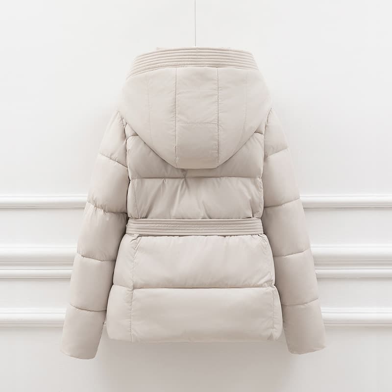 Black Cotton Coat for Women, 2024 New Style Winter Thick Jacket, Plus-Size Petite Short Waist-Defining Down Cotton Coat
