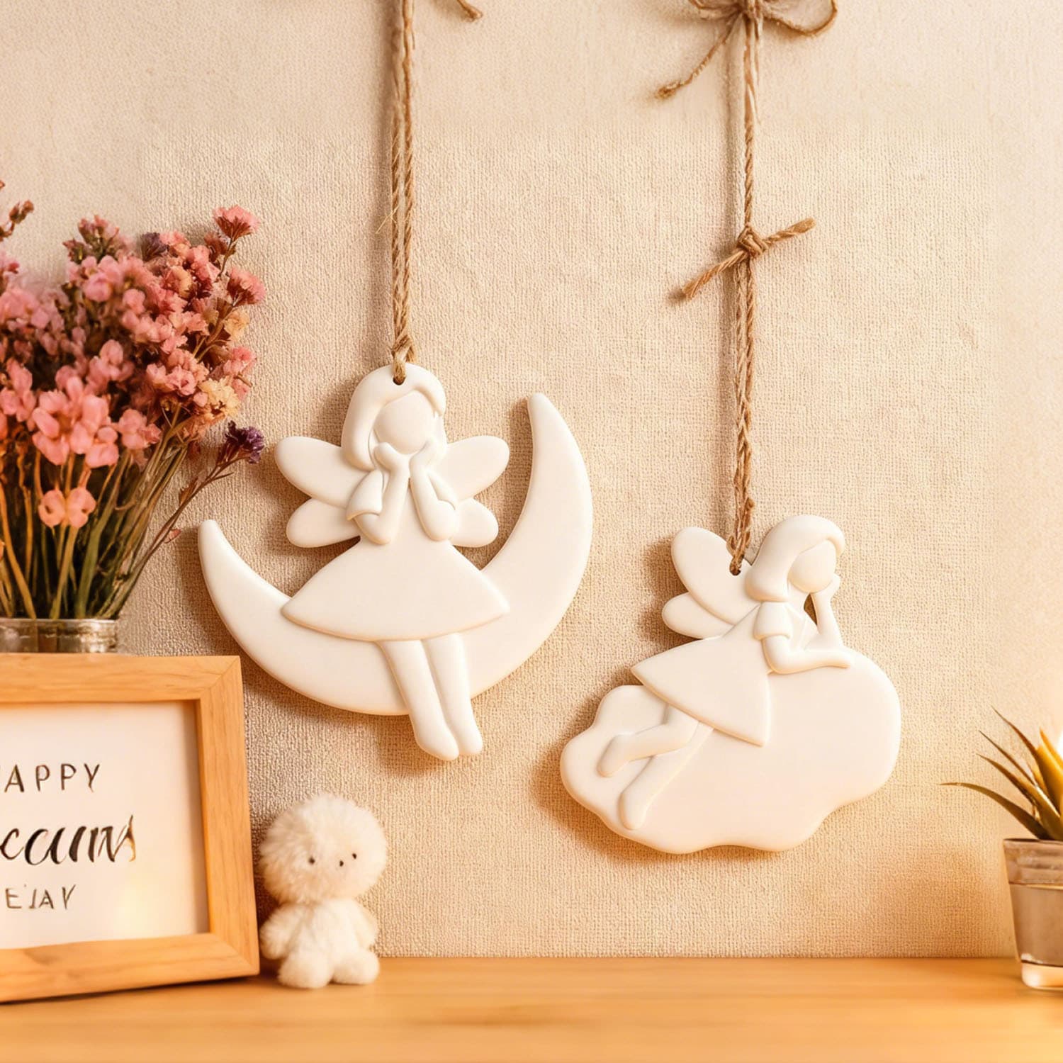 DIY Little Girl Star Pendant Resin Mold Cute Angel Ornament Plaster Silicone Mold