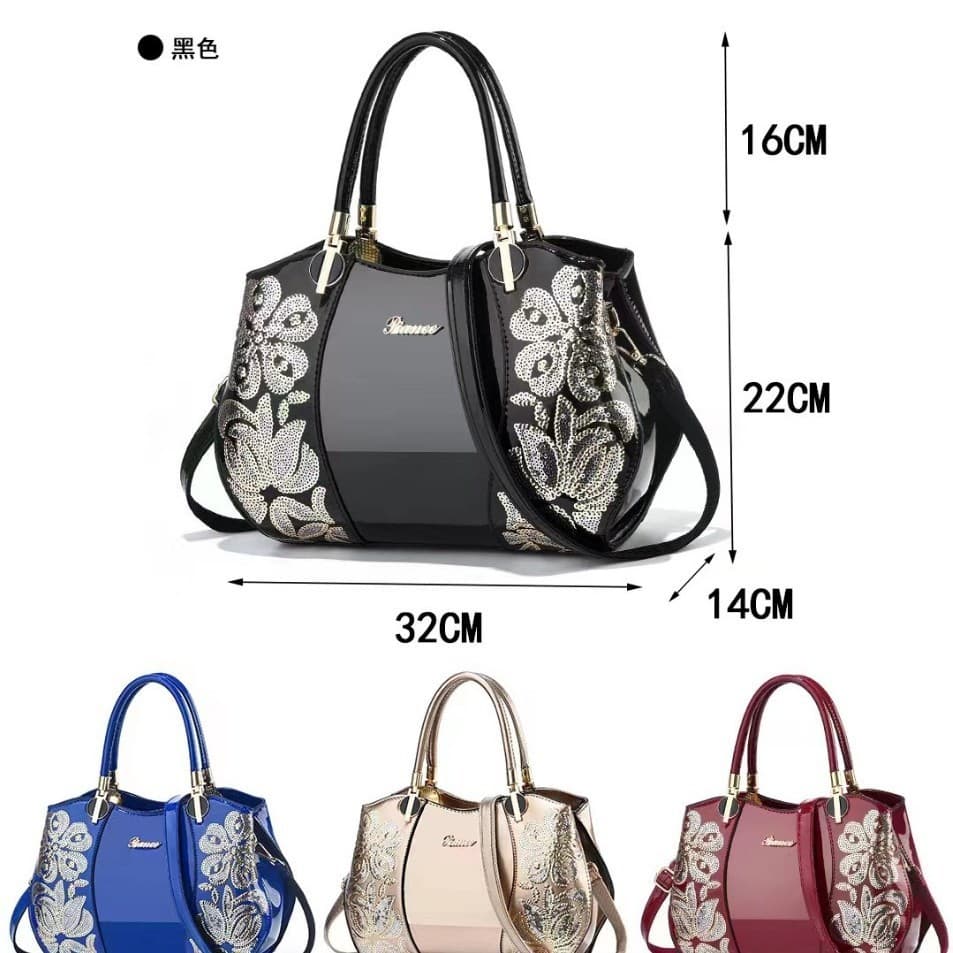 Middle-Aged Women's Bag 2023 New High-End Elegant Women's Purse Crossbody Shoulder Handbag Genuine Leather Mother's Bag Patent Leather