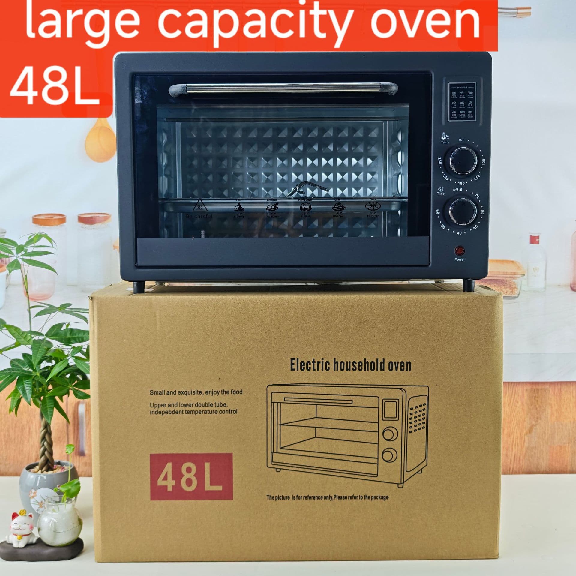 48L large capacity cross-border oven household breakfast machine multifunctional smart household oven steaming baking electric oven